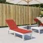 vidaXL Liegestuhl-Auflage Melange Rot (75+105)x50x3 cm Stoff vidaXL Liegestuhl-Auflage Melange Rot (75+105)x50x3 cm Stoff