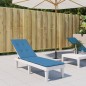 vidaXL Liegestuhl-Auflage Melange Blau (75+105)x50x3 cm Stoff vidaXL Liegestuhl-Auflage Melange Blau (75+105)x50x3 cm Stoff
