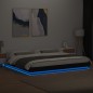 vidaXL Bettgestell mit LED Schwarz 200x200 cm Holzwerkstoff vidaXL Bettgestell mit LED Schwarz 200x200 cm Holzwerkstoff