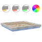vidaXL Bettgestell mit LED Betongrau 200x200 cm Holzwerkstoff vidaXL Bettgestell mit LED Betongrau 200x200 cm Holzwerkstoff