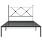 vidaXL Bettgestell mit Kopfteil Metall Schwarz 100x200 cm vidaXL Bettgestell mit Kopfteil Metall Schwarz 100x200 cm