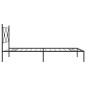 vidaXL Bettgestell mit Kopfteil Metall Schwarz 100x200 cm vidaXL Bettgestell mit Kopfteil Metall Schwarz 100x200 cm