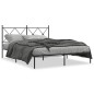 vidaXL Bettgestell mit Kopfteil Metall Schwarz 150x200 cm vidaXL Bettgestell mit Kopfteil Metall Schwarz 150x200 cm