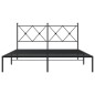 vidaXL Bettgestell mit Kopfteil Metall Schwarz 150x200 cm vidaXL Bettgestell mit Kopfteil Metall Schwarz 150x200 cm