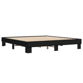 vidaXL Bettgestell Schwarz 180x200 cm Holzwerkstoff und Metall