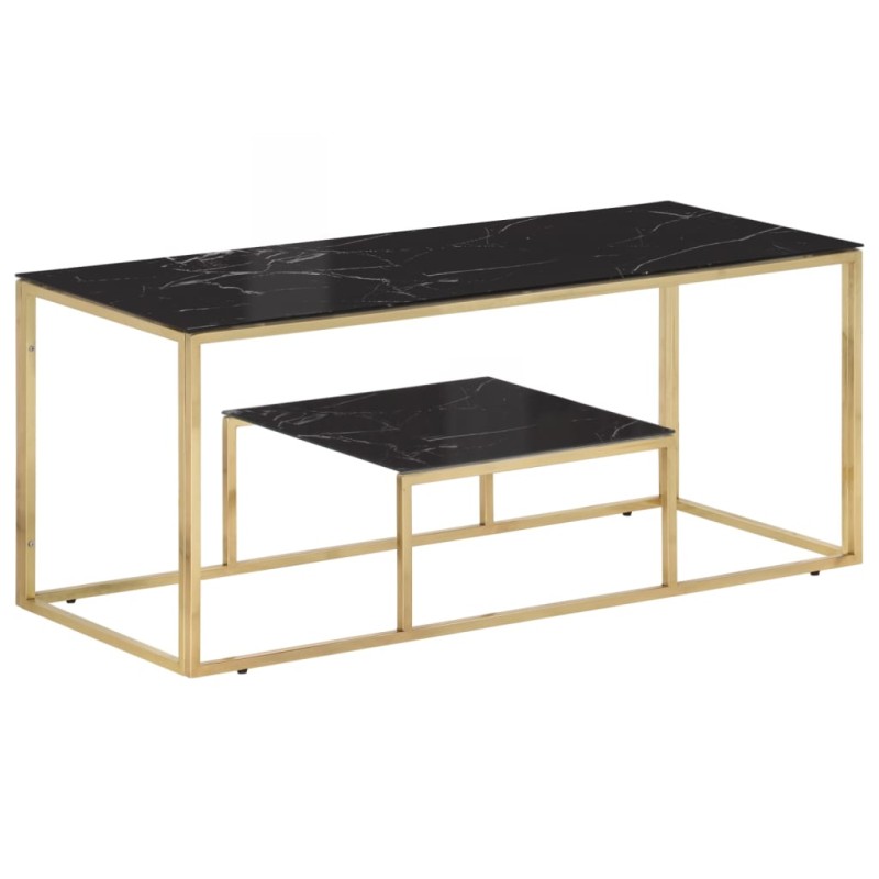 vidaXL Couchtisch Golden Edelstahl und Hartglas vidaXL Couchtisch Golden Edelstahl und Hartglas