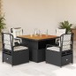 vidaXL 5-tlg. Garten-Essgruppe mit Kissen Schwarz Poly Rattan vidaXL 5-tlg. Garten-Essgruppe mit Kissen Schwarz Poly Rattan