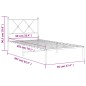 vidaXL Bettgestell mit Kopfteil Metall Weiß 90x200 cm vidaXL Bettgestell mit Kopfteil Metall Weiß 90x200 cm