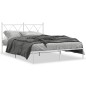 vidaXL Bettgestell mit Kopfteil Metall Weiß 135x190 cm vidaXL Bettgestell mit Kopfteil Metall Weiß 135x190 cm