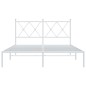 vidaXL Bettgestell mit Kopfteil Metall Weiß 135x190 cm vidaXL Bettgestell mit Kopfteil Metall Weiß 135x190 cm