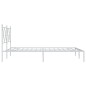 vidaXL Bettgestell mit Kopfteil Metall Weiß 135x190 cm vidaXL Bettgestell mit Kopfteil Metall Weiß 135x190 cm