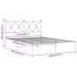 vidaXL Bettgestell mit Kopfteil Metall Weiß 140x200 cm vidaXL Bettgestell mit Kopfteil Metall Weiß 140x200 cm