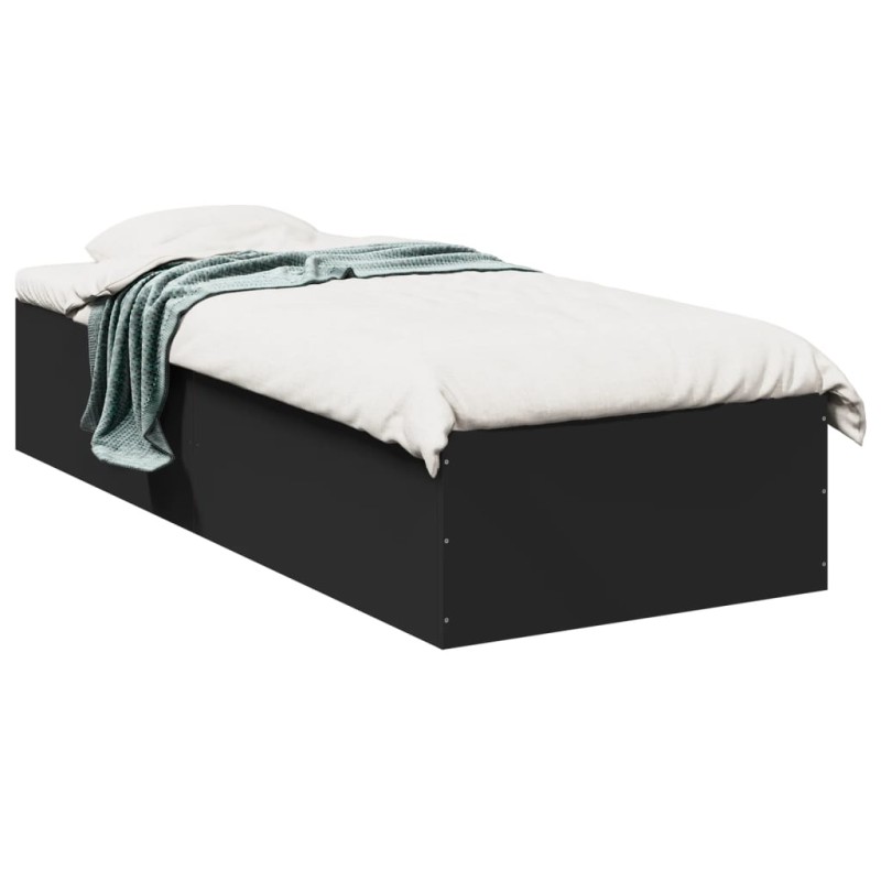vidaXL Bettgestell Schwarz 75x190 cm Holzwerkstoff vidaXL Bettgestell Schwarz 75x190 cm Holzwerkstoff