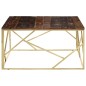 vidaXL Couchtisch Golden Edelstahl und Massive Holzschwellen vidaXL Couchtisch Golden Edelstahl und Massive Holzschwellen