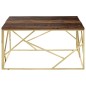 vidaXL Couchtisch Golden Edelstahl und Massive Holzschwellen vidaXL Couchtisch Golden Edelstahl und Massive Holzschwellen