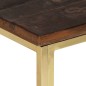 vidaXL Couchtisch Golden Edelstahl und Massive Holzschwellen vidaXL Couchtisch Golden Edelstahl und Massive Holzschwellen