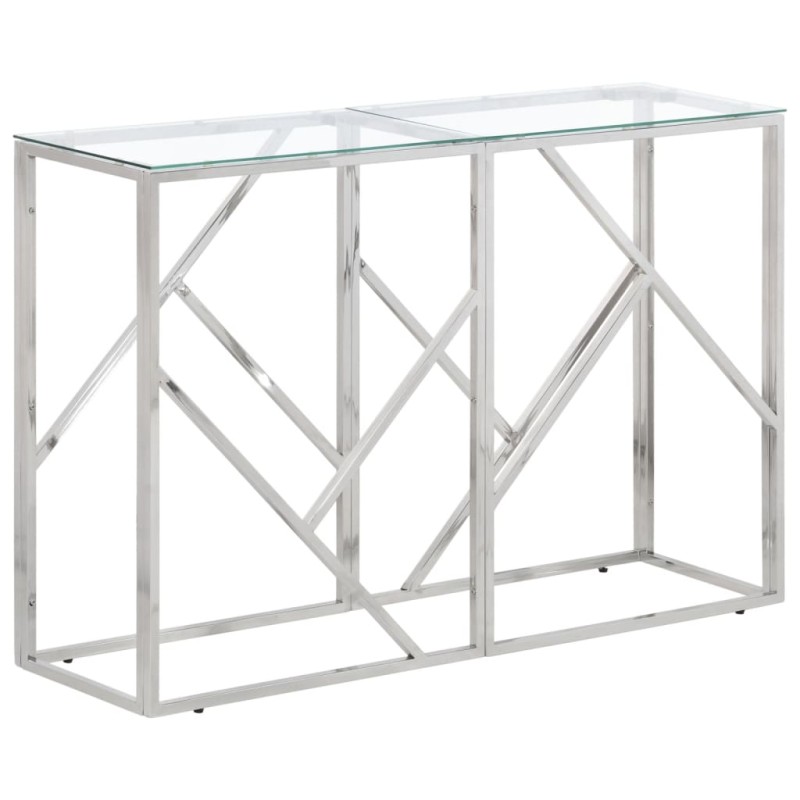 vidaXL Konsolentisch Silbern Edelstahl und Hartglas vidaXL Konsolentisch Silbern Edelstahl und Hartglas
