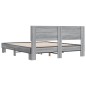vidaXL Bettgestell Grau Sonoma 160x200 cm Holzwerkstoff und Metall vidaXL Bettgestell Grau Sonoma 160x200 cm Holzwerkstoff und Metall
