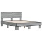 vidaXL Bettgestell Grau Sonoma 140x190 cm Holzwerkstoff und Metall vidaXL Bettgestell Grau Sonoma 140x190 cm Holzwerkstoff und Metall