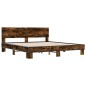 vidaXL Bettgestell Räuchereiche 180x200 cm Holzwerkstoff und Metall vidaXL Bettgestell Räuchereiche 180x200 cm Holzwerkstoff und Metall