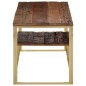 vidaXL Couchtisch Golden Edelstahl und Massive Holzschwellen vidaXL Couchtisch Golden Edelstahl und Massive Holzschwellen