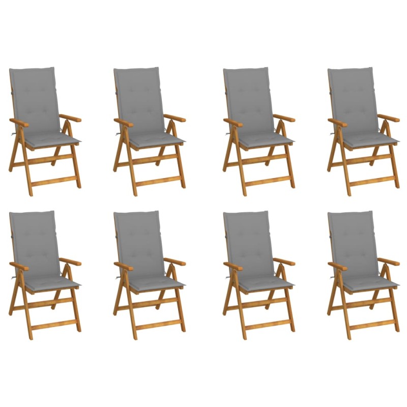 Klappbare Gartenstühle mit Kissen 8 Stk. Massivholz Akazie Klappbare Gartenstühle mit Kissen 8 Stk. Massivholz Akazie