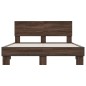 vidaXL Bettgestell Braun Eichen-Optik 120x200 cm Holzwerkstoff Metall vidaXL Bettgestell Braun Eichen-Optik 120x200 cm Holzwerkstoff Metall