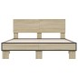 vidaXL Bettgestell Sonoma-Eiche 135x190 cm Holzwerkstoff und Metall vidaXL Bettgestell Sonoma-Eiche 135x190 cm Holzwerkstoff und Metall
