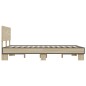 vidaXL Bettgestell Sonoma-Eiche 135x190 cm Holzwerkstoff und Metall vidaXL Bettgestell Sonoma-Eiche 135x190 cm Holzwerkstoff und Metall
