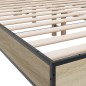 vidaXL Bettgestell Sonoma-Eiche 135x190 cm Holzwerkstoff und Metall vidaXL Bettgestell Sonoma-Eiche 135x190 cm Holzwerkstoff und Metall