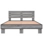 vidaXL Bettgestell Grau Sonoma 140x190 cm Holzwerkstoff und Metall vidaXL Bettgestell Grau Sonoma 140x190 cm Holzwerkstoff und Metall