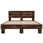 vidaXL Bettgestell Räuchereiche 135x190 cm Holzwerkstoff und Metall vidaXL Bettgestell Räuchereiche 135x190 cm Holzwerkstoff und Metall