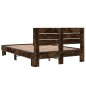 vidaXL Bettgestell Räuchereiche 135x190 cm Holzwerkstoff und Metall vidaXL Bettgestell Räuchereiche 135x190 cm Holzwerkstoff und Metall