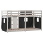 vidaXL Etagenbett mit Vorhängen Weiß Schwarz 90x200 cm Kiefernholz vidaXL Etagenbett mit Vorhängen Weiß Schwarz 90x200 cm Kiefernholz