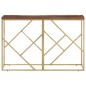 vidaXL Konsolentisch Golden Edelstahl und Massive Holzschwellen vidaXL Konsolentisch Golden Edelstahl und Massive Holzschwellen
