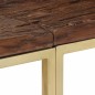 vidaXL Konsolentisch Golden Edelstahl und Massive Holzschwellen vidaXL Konsolentisch Golden Edelstahl und Massive Holzschwellen