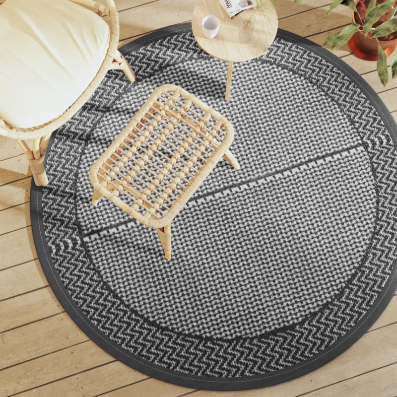 vidaXL Outdoor-Teppich Grau Ø160 cm PP vidaXL Outdoor-Teppich Grau Ø160 cm PP