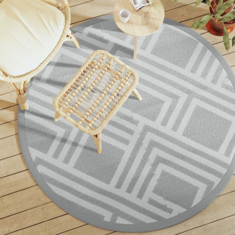 vidaXL Outdoor-Teppich Grau Ø160 cm PP vidaXL Outdoor-Teppich Grau Ø160 cm PP