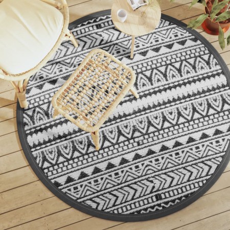 vidaXL Outdoor-Teppich Schwarz Ø160 cm PP
