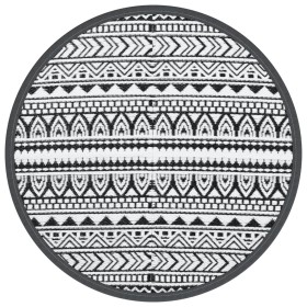 vidaXL Outdoor-Teppich Schwarz Ø160 cm PP