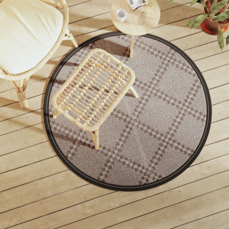 vidaXL Outdoor-Teppich Braun Ø120 cm PP vidaXL Outdoor-Teppich Braun Ø120 cm PP