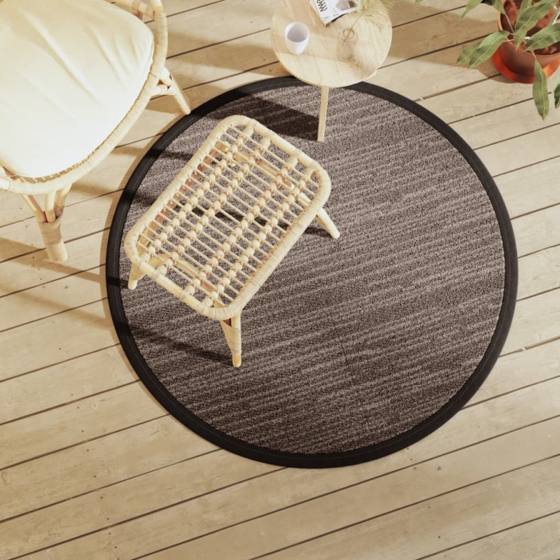 vidaXL Outdoor-Teppich Braun Ø120 cm PP vidaXL Outdoor-Teppich Braun Ø120 cm PP