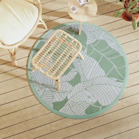 vidaXL Outdoor-Teppich Grün Ø120 cm PP