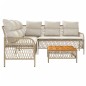 vidaXL 2-tlg. Garten-Sofagarnitur mit Kissen Beige Poly Rattan vidaXL 2-tlg. Garten-Sofagarnitur mit Kissen Beige Poly Rattan