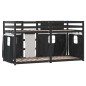 vidaXL Etagenbett mit Vorhängen Weiß & Schwarz 90x190 cm Kiefernholz vidaXL Etagenbett mit Vorhängen Weiß & Schwarz 90x190 cm Kiefernholz