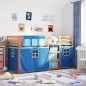 vidaXL Etagenbett mit Vorhängen Blau 90x190 cm Massivholz Kiefer vidaXL Etagenbett mit Vorhängen Blau 90x190 cm Massivholz Kiefer