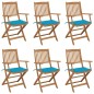 vidaXL Klappbare Gartenstühle 6 Stk. mit Kissen Massivholz Akazie vidaXL Klappbare Gartenstühle 6 Stk. mit Kissen Massivholz Akazie