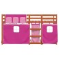 vidaXL Etagenbett mit Vorhängen Rosa 75x190 cm Massivholz Kiefer vidaXL Etagenbett mit Vorhängen Rosa 75x190 cm Massivholz Kiefer