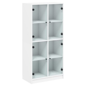 vidaXL Highboard mit Türen Weiß 68x37x142 cm Holzwerkstoff
