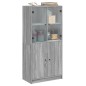 vidaXL Highboard mit Türen Grau Sonoma 68x37x142 cm Holzwerkstoff vidaXL Highboard mit Türen Grau Sonoma 68x37x142 cm Holzwerkstoff